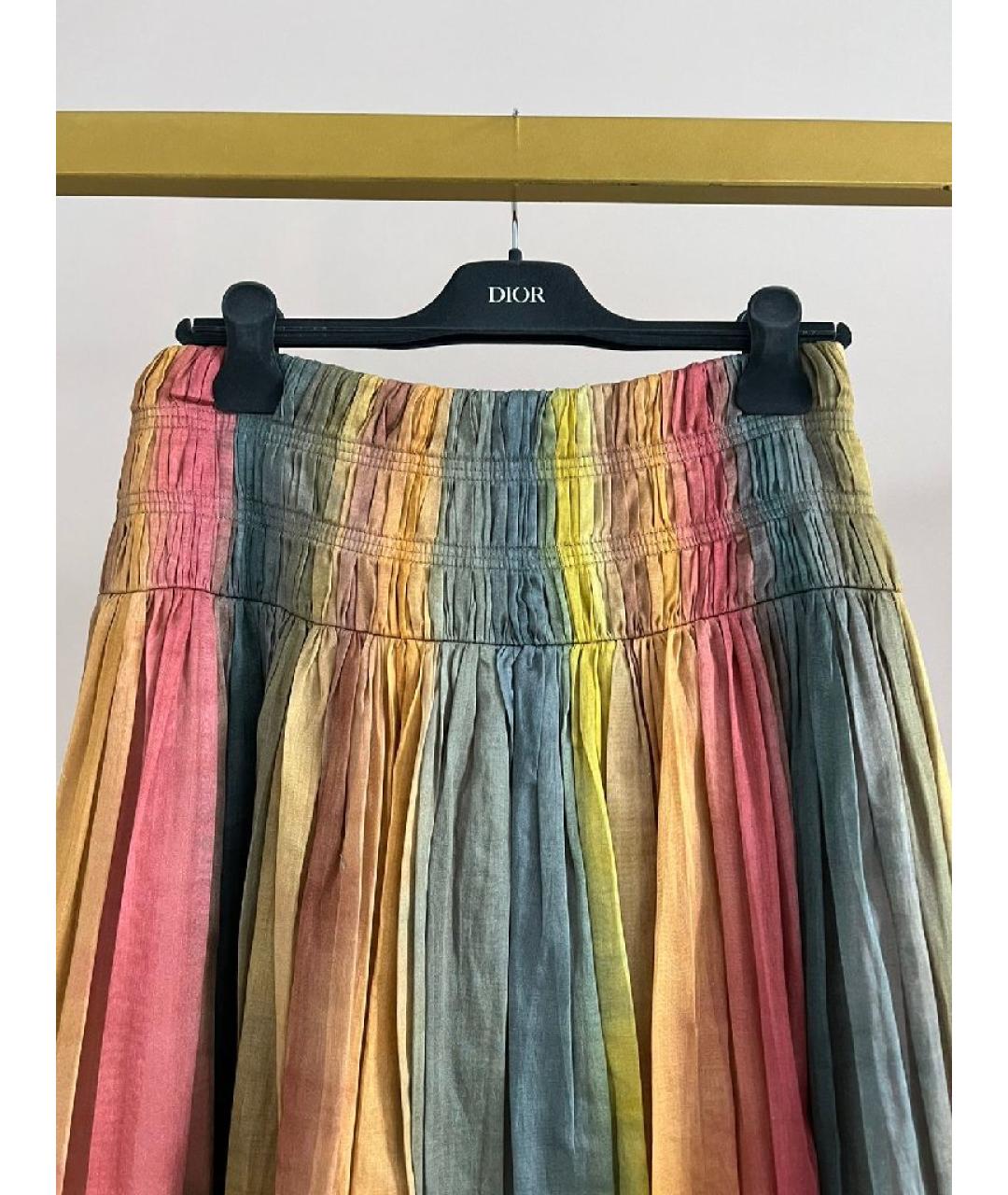 CHRISTIAN DIOR Мульти хлопковая юбка макси, фото 3