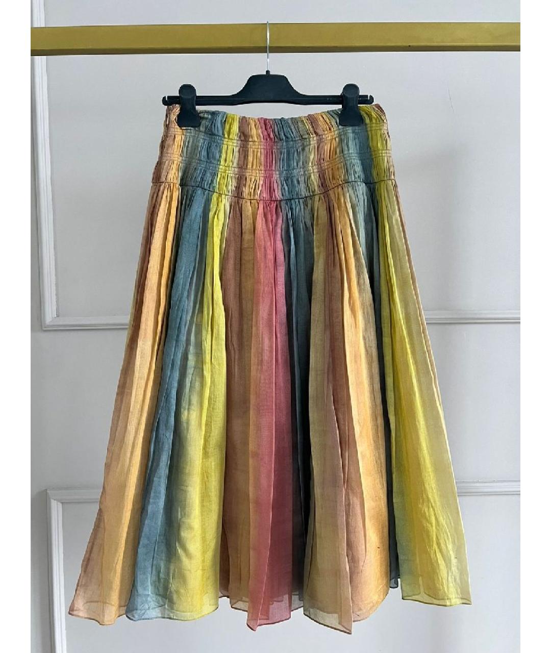 CHRISTIAN DIOR Мульти хлопковая юбка макси, фото 2