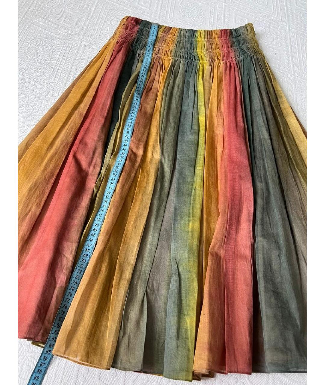 CHRISTIAN DIOR Мульти хлопковая юбка макси, фото 5