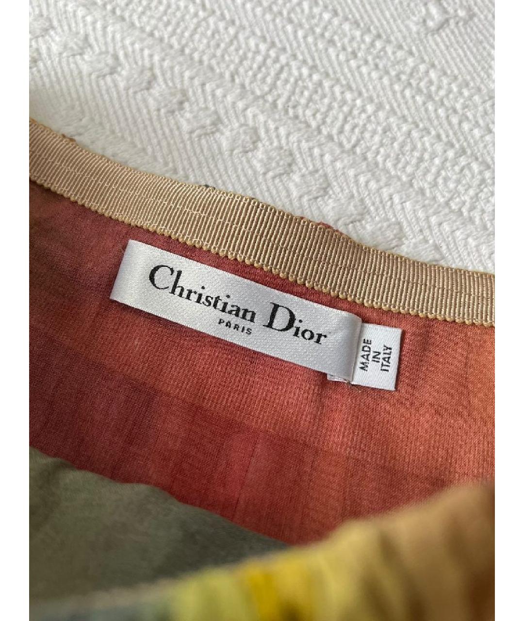CHRISTIAN DIOR Мульти хлопковая юбка макси, фото 7