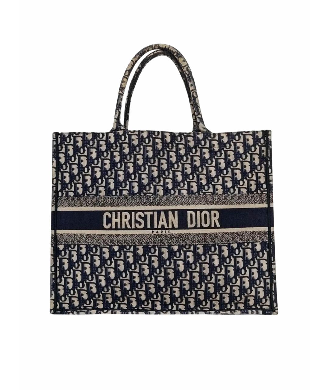 CHRISTIAN DIOR Синяя тканевая сумка тоут, фото 9