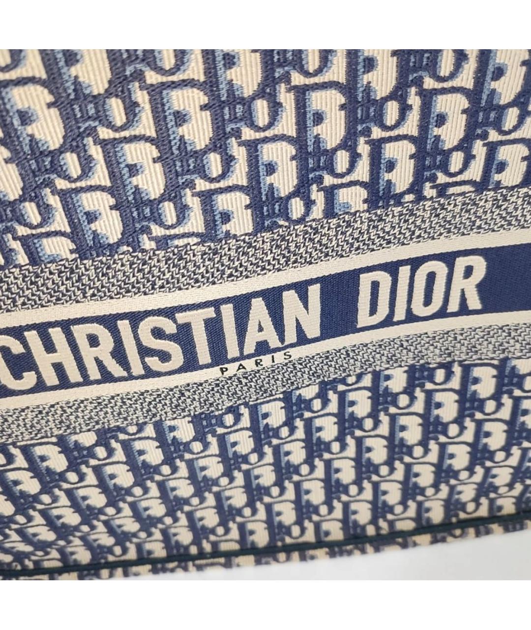 CHRISTIAN DIOR Синяя тканевая сумка тоут, фото 7