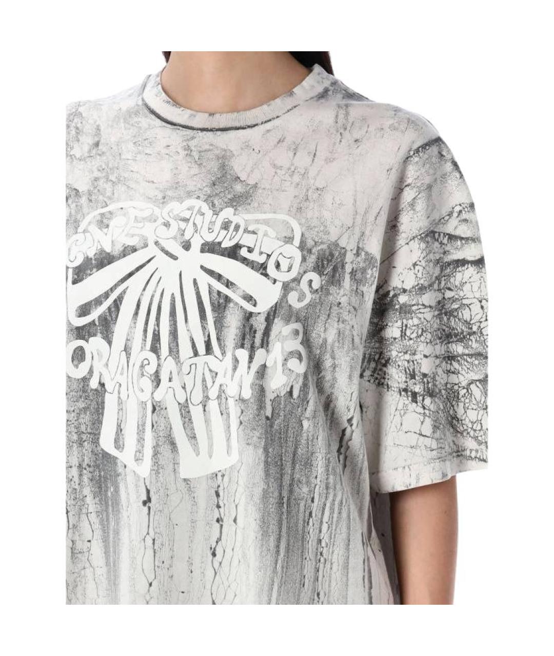 ACNE STUDIOS Серая хлопковая футболка, фото 4