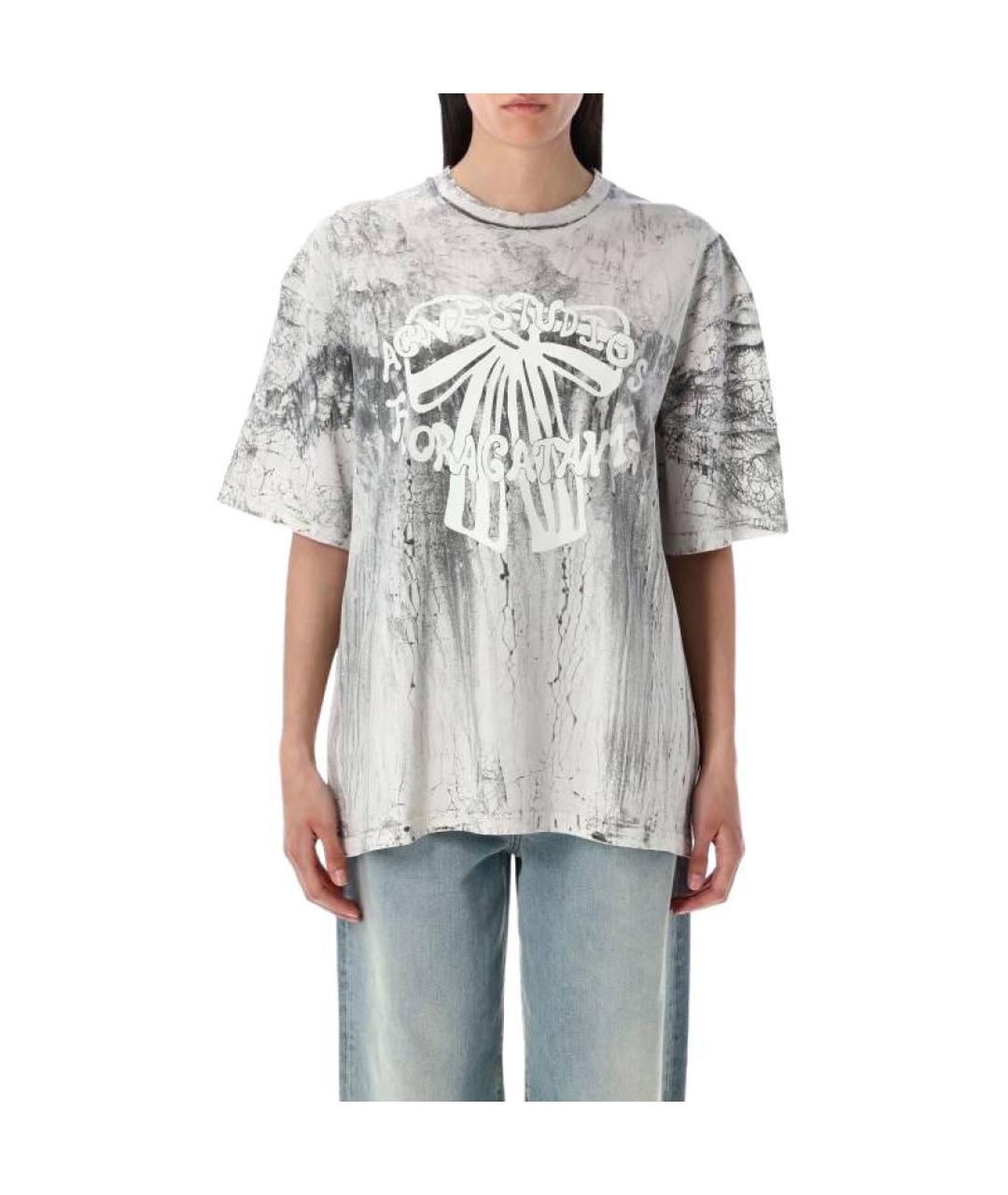 ACNE STUDIOS Серая хлопковая футболка, фото 2