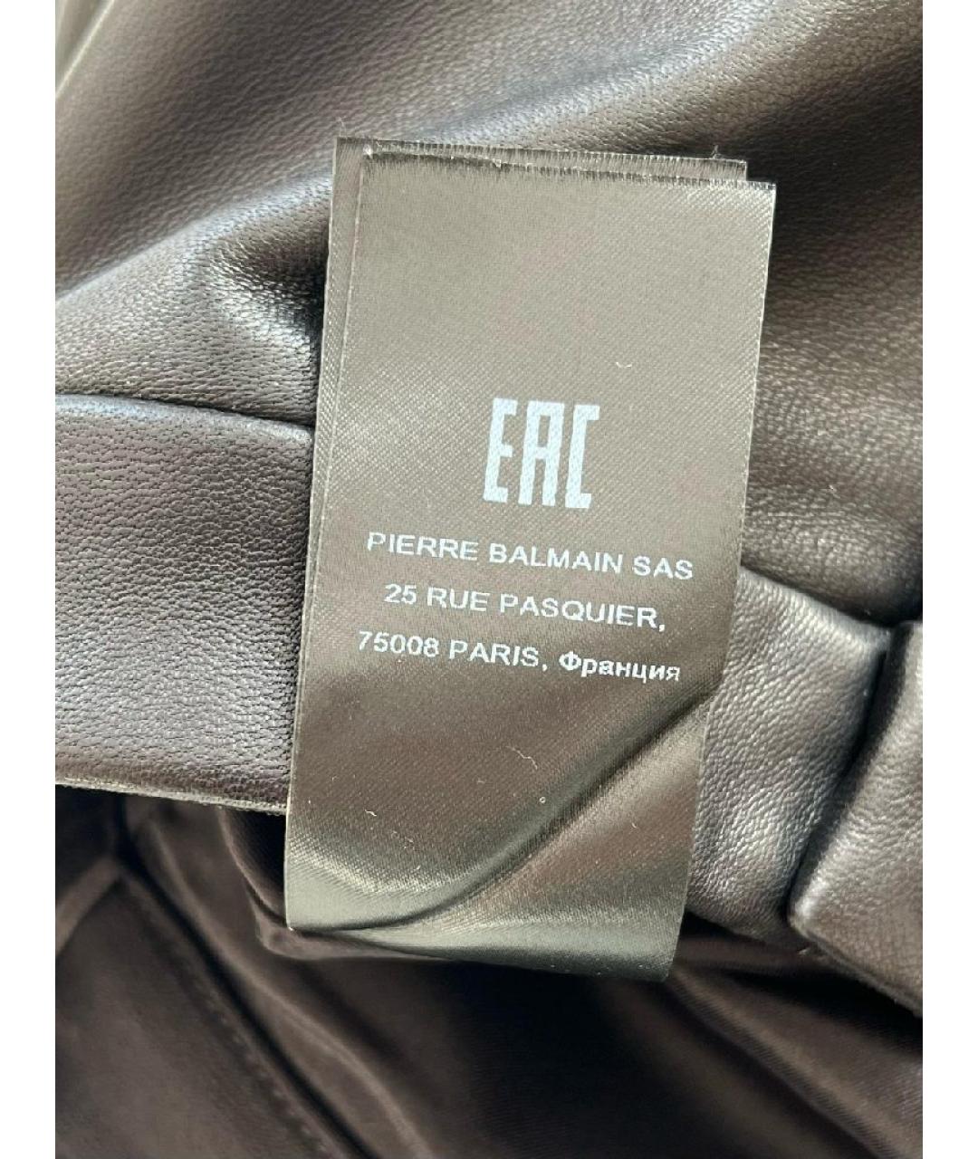 BALMAIN Черные кожаные шорты, фото 5