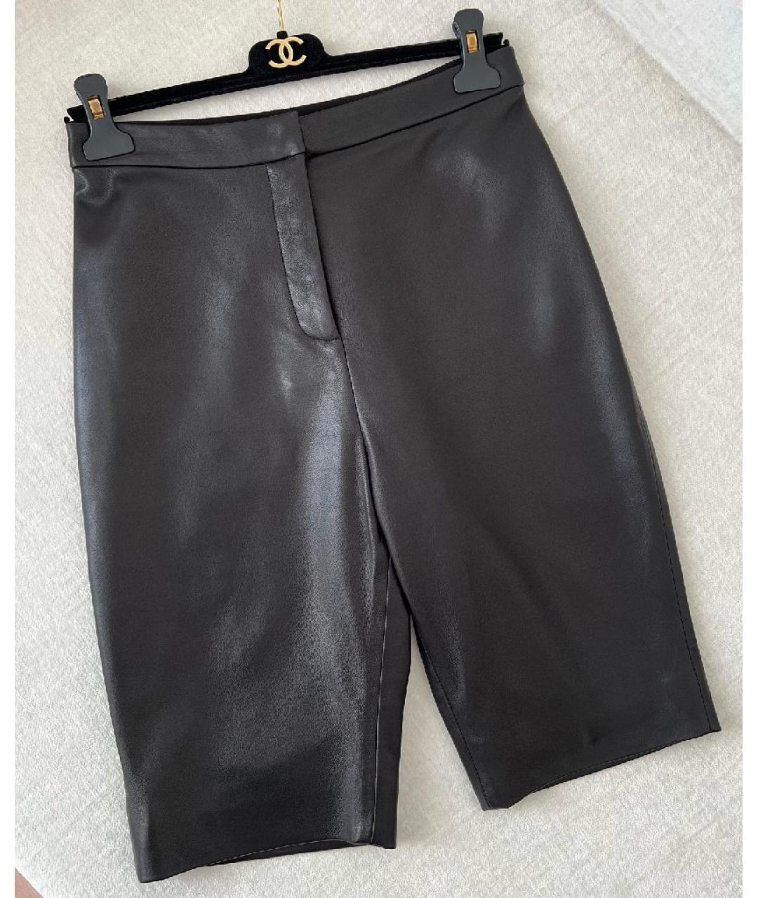 BALMAIN Черные кожаные шорты, фото 10