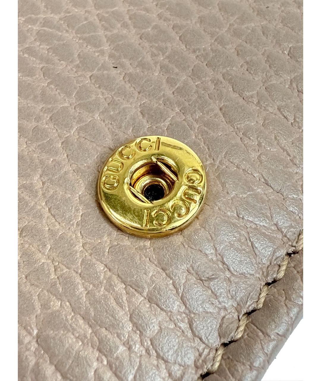 GUCCI Бежевый кожаный кошелек, фото 7