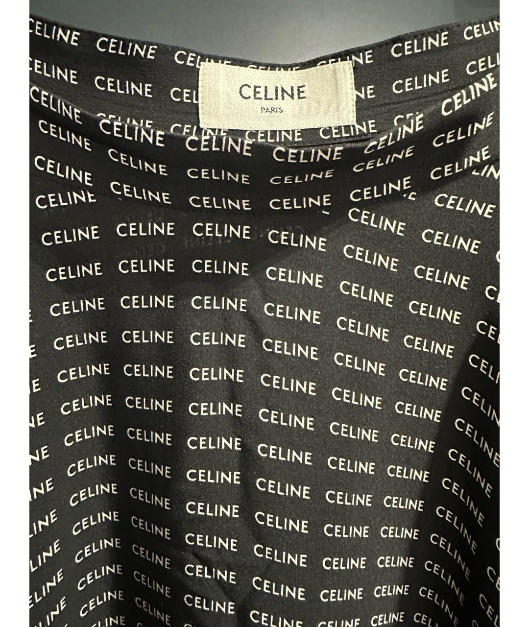 CELINE Черная шелковая юбка миди, фото 3