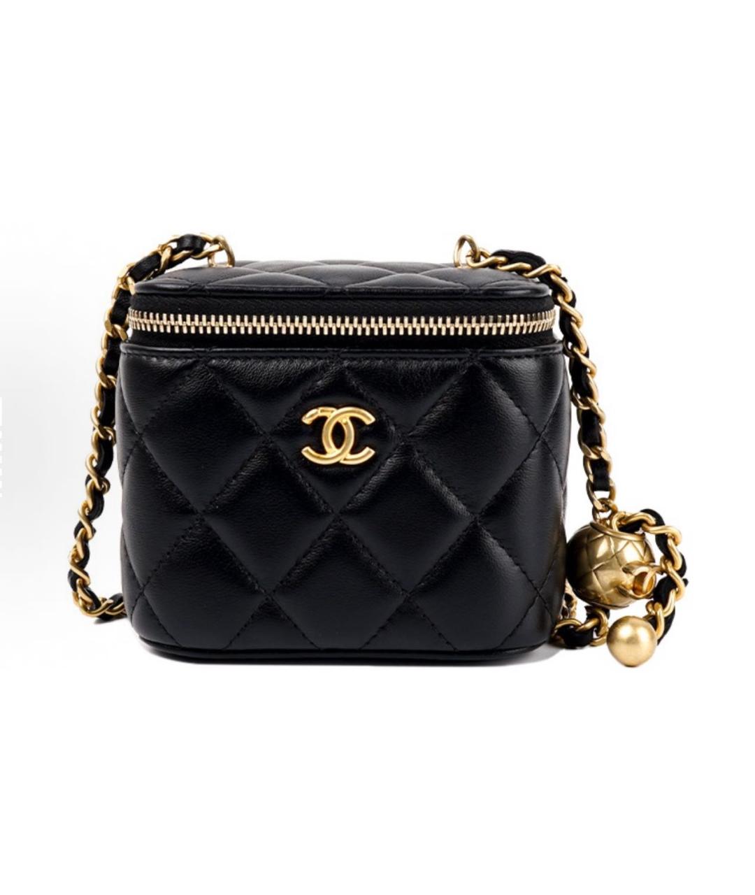 CHANEL Черная кожаная сумка через плечо, фото 6