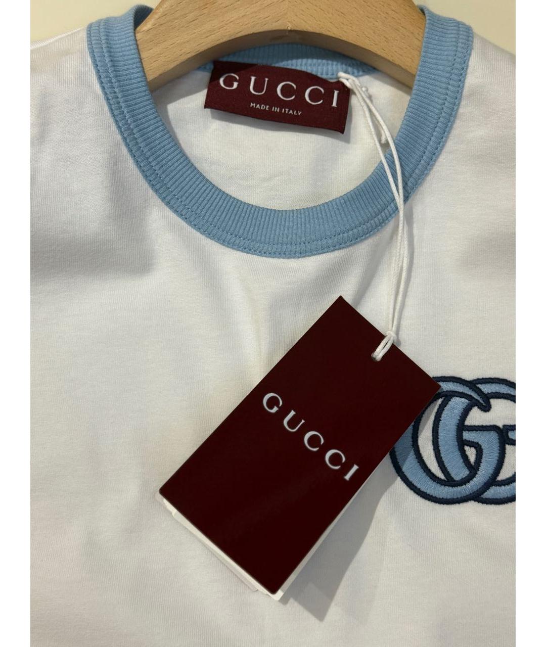GUCCI Белая хлопковая футболка, фото 4