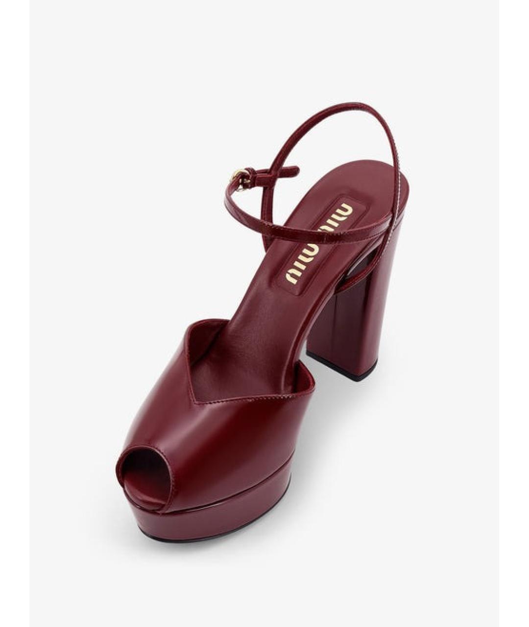 MIU MIU Бордовые кожаные туфли, фото 4