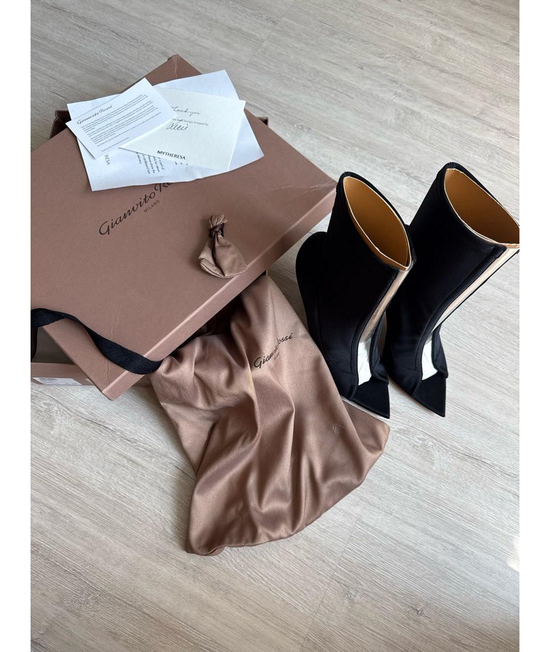GIANVITO ROSSI Черные текстильные ботильоны, фото 8