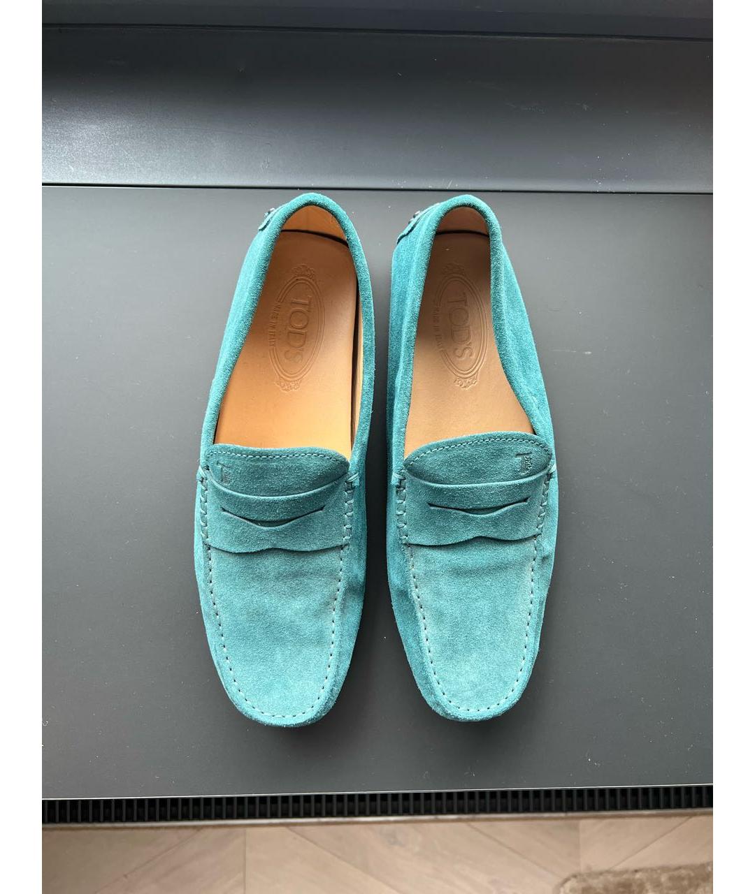 TOD'S Синие замшевые мокасины, фото 3