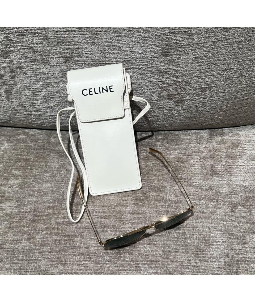 CELINE Золотые металлические солнцезащитные очки, фото 4