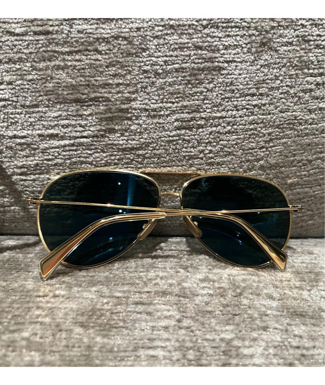 CELINE Золотые металлические солнцезащитные очки, фото 3