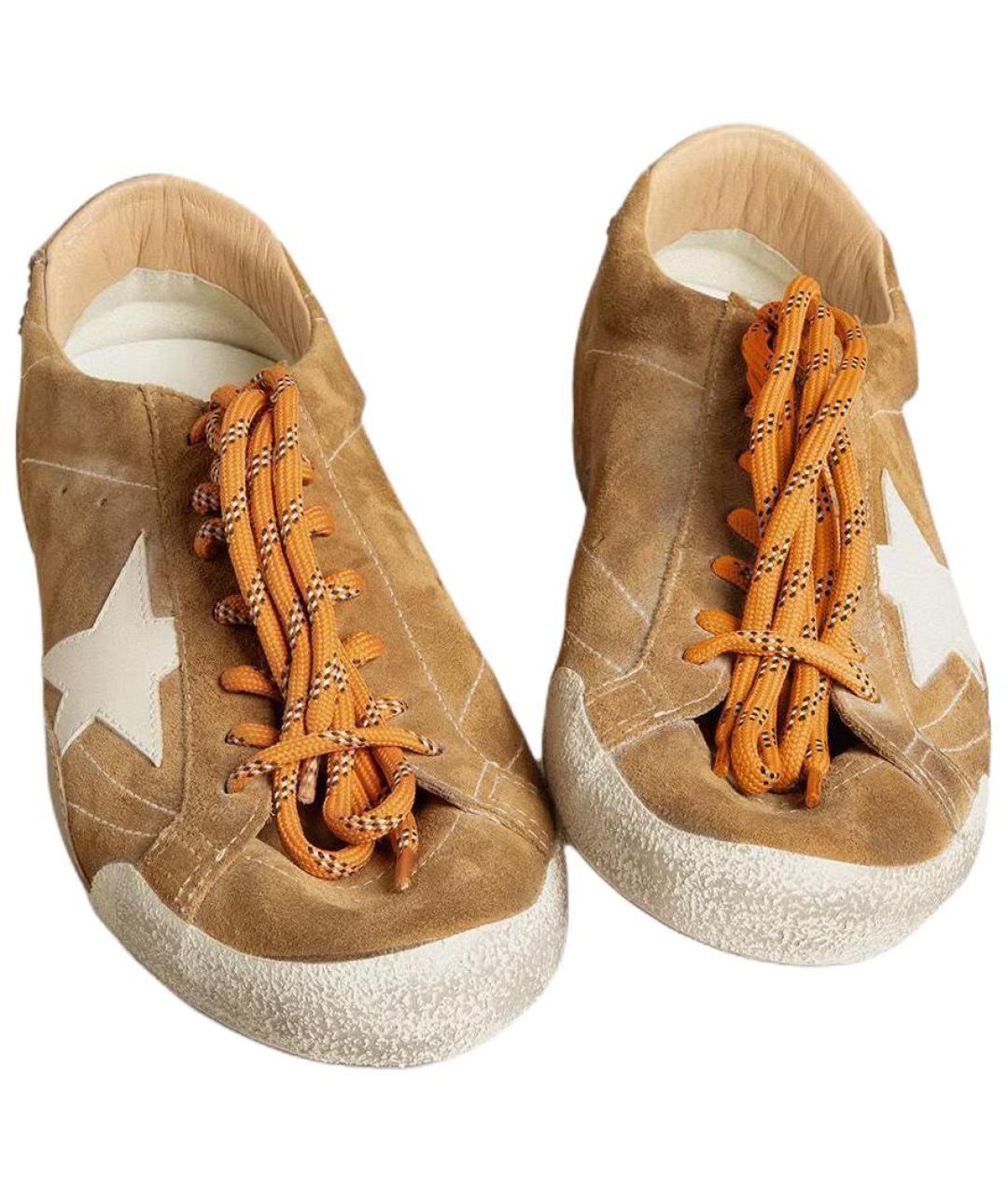 GOLDEN GOOSE DELUXE BRAND Бежевые кожаные кеды, фото 5