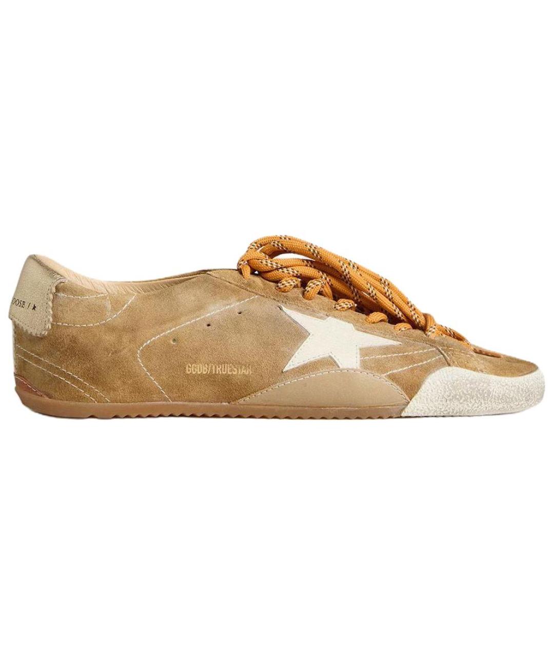 GOLDEN GOOSE DELUXE BRAND Бежевые кожаные кеды, фото 1