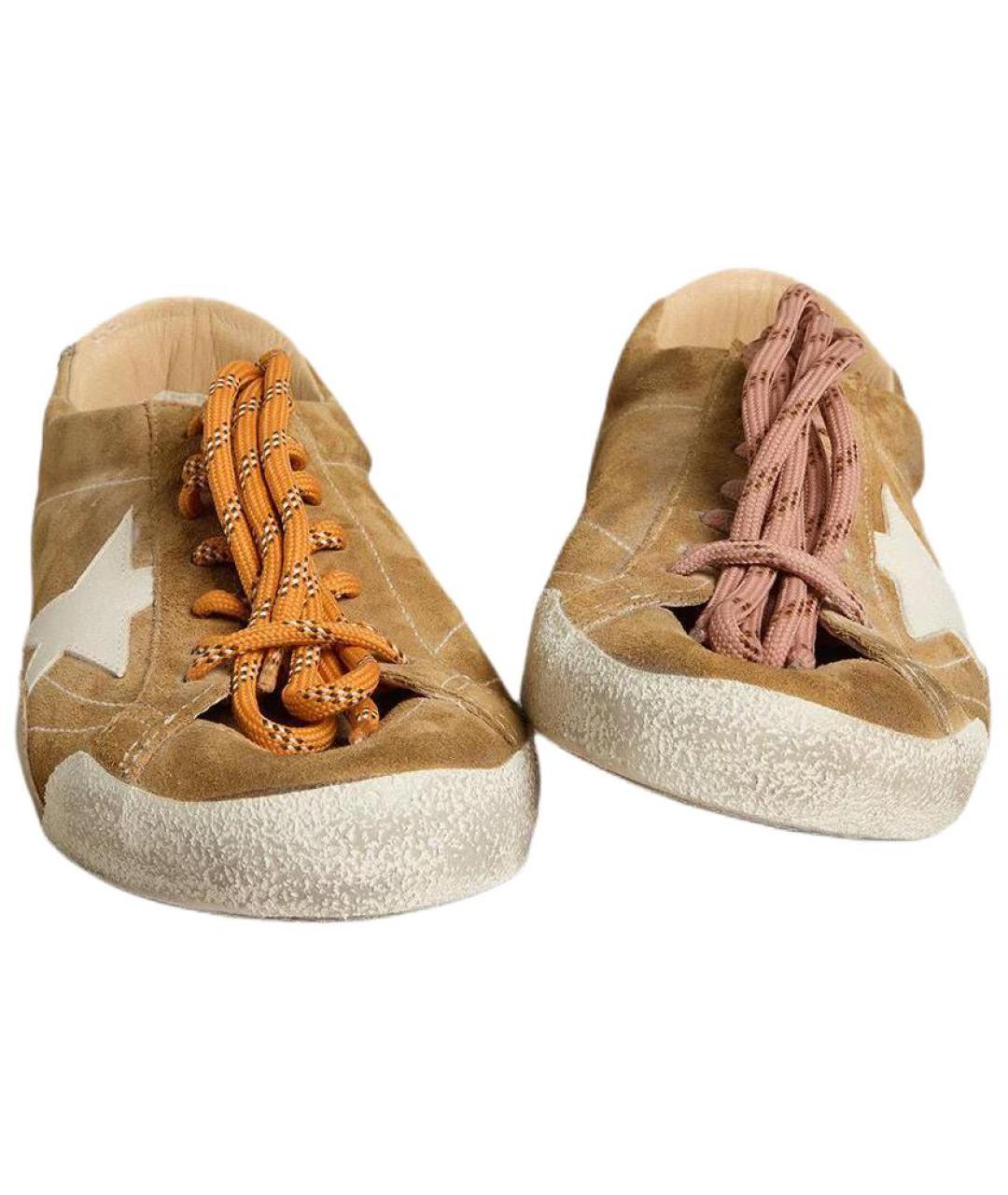 GOLDEN GOOSE DELUXE BRAND Бежевые кожаные кеды, фото 4