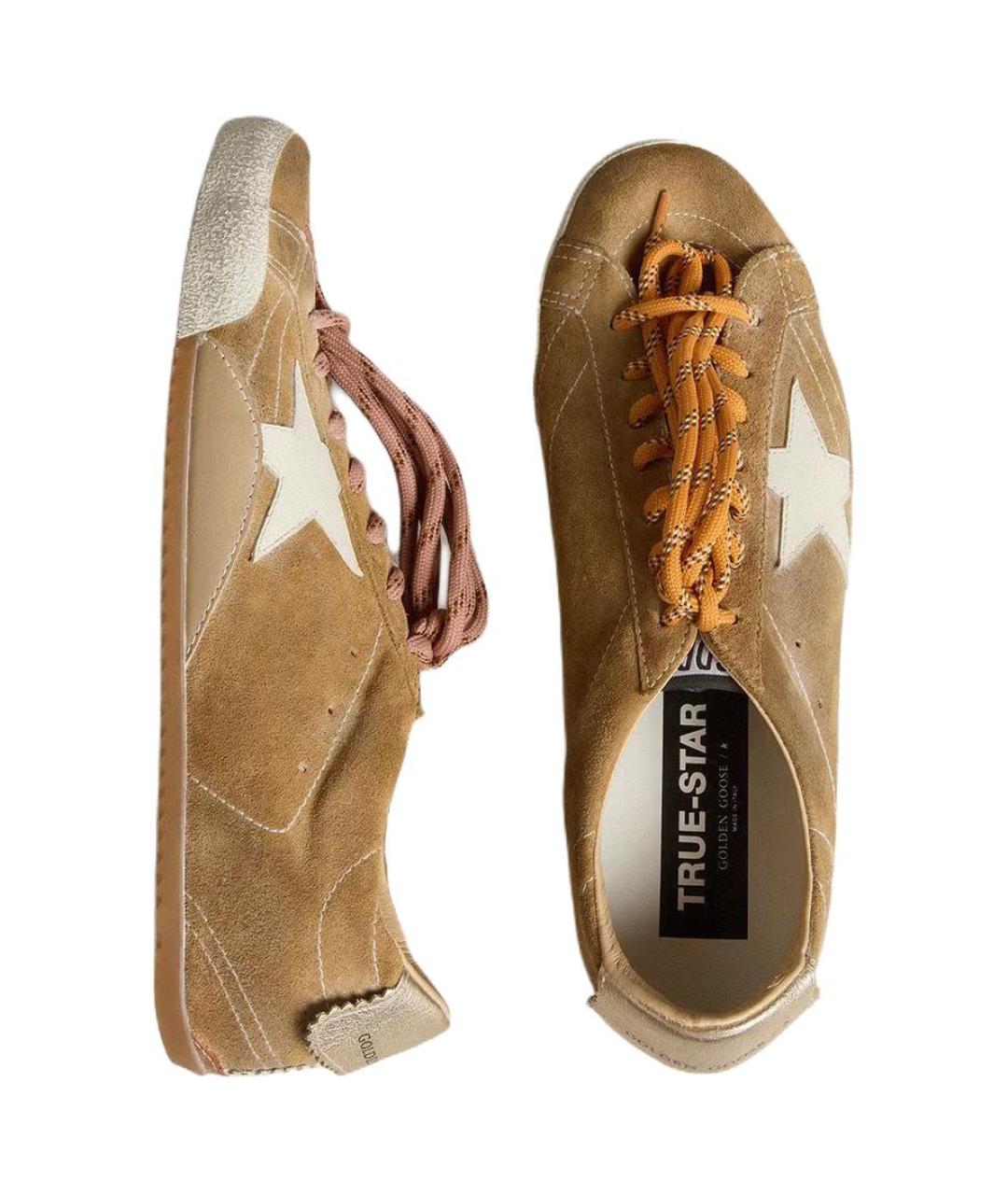 GOLDEN GOOSE DELUXE BRAND Бежевые кожаные кеды, фото 6