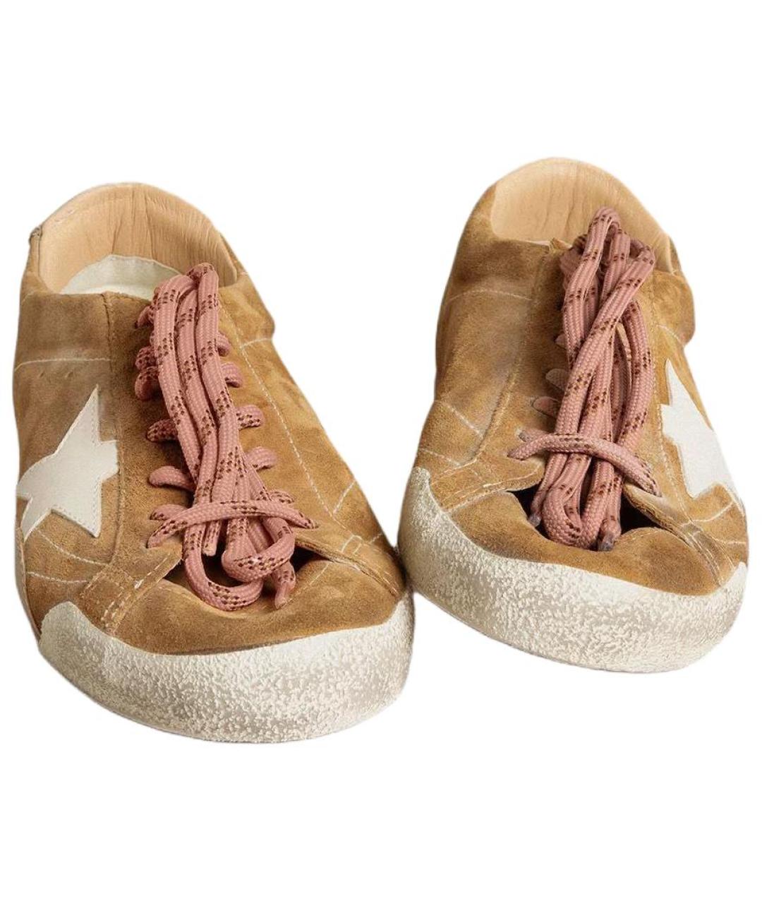 GOLDEN GOOSE DELUXE BRAND Бежевые кожаные кеды, фото 3