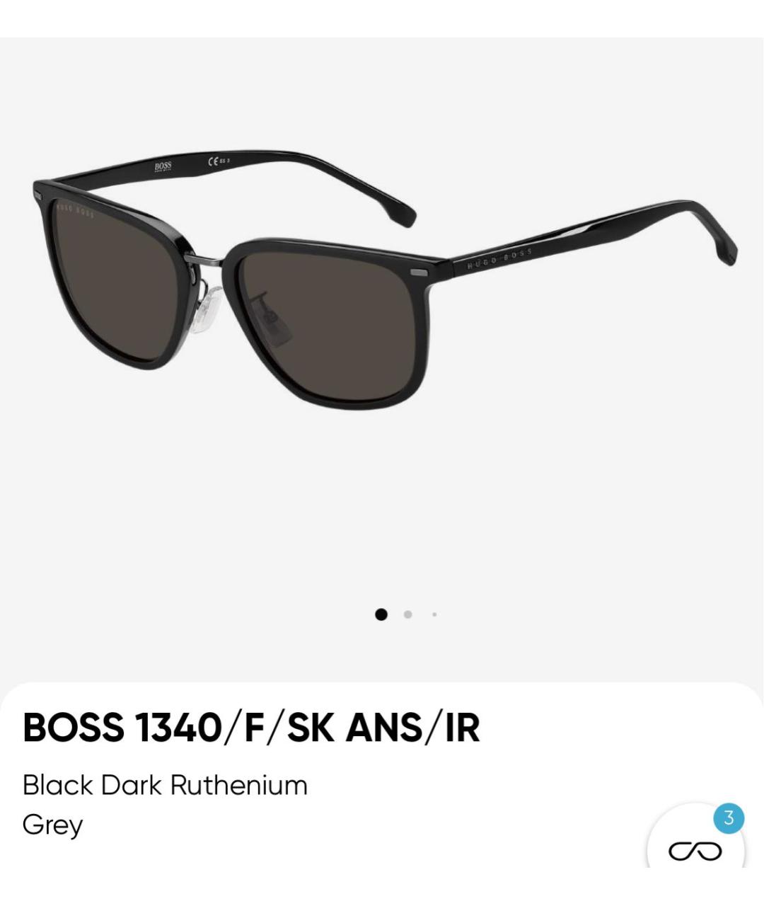 HUGO BOSS Черные пластиковые солнцезащитные очки, фото 2