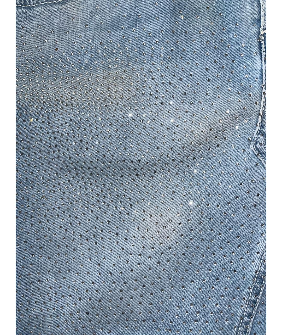 BLUMARINE Голубая деним юбка мини, фото 4