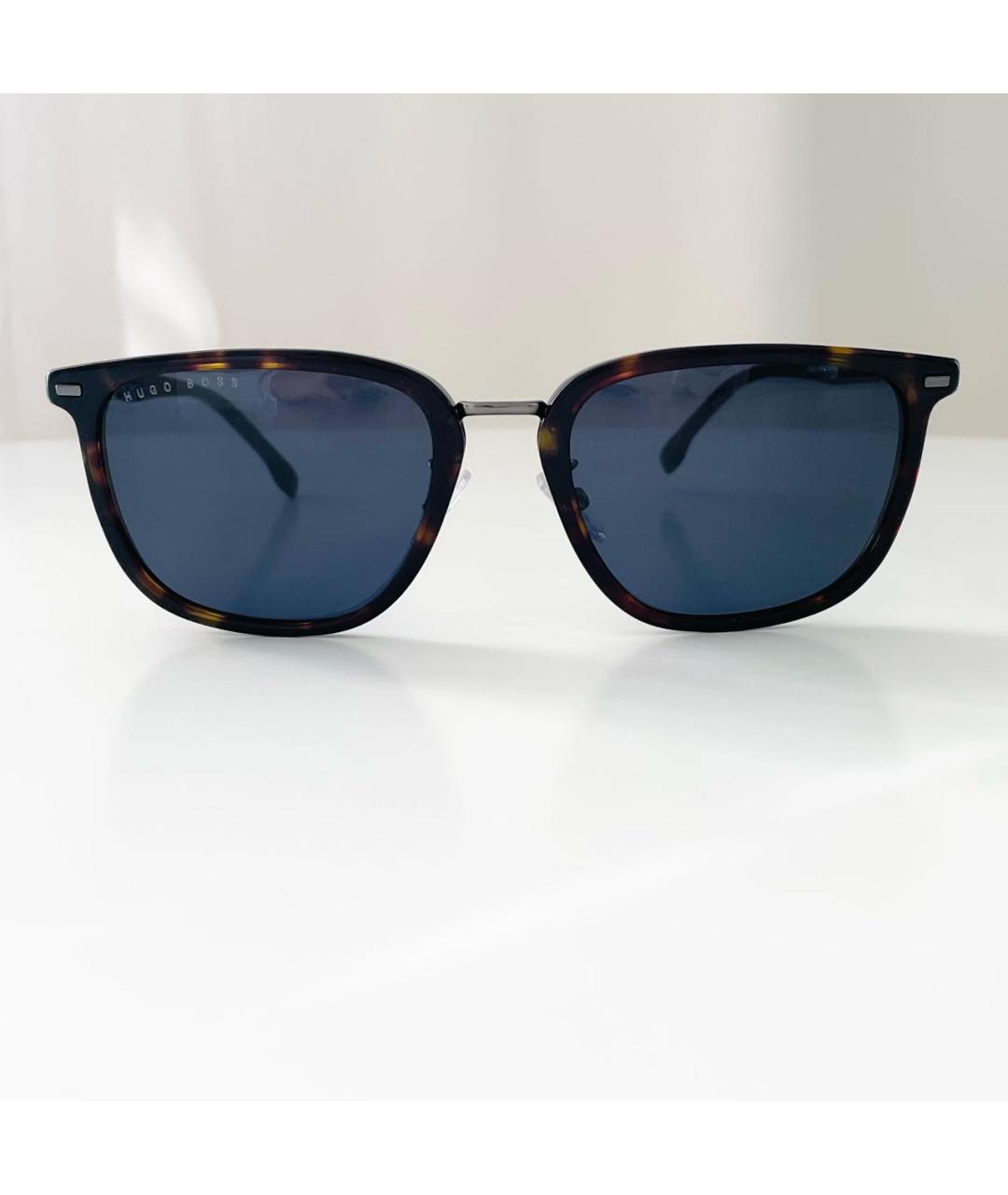 HUGO BOSS Коричневые пластиковые солнцезащитные очки, фото 7