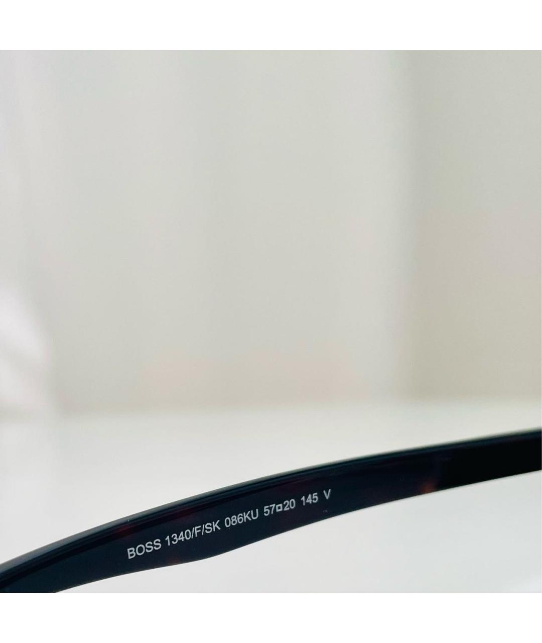 HUGO BOSS Коричневые пластиковые солнцезащитные очки, фото 6