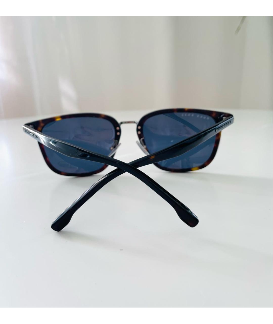 HUGO BOSS Коричневые пластиковые солнцезащитные очки, фото 2