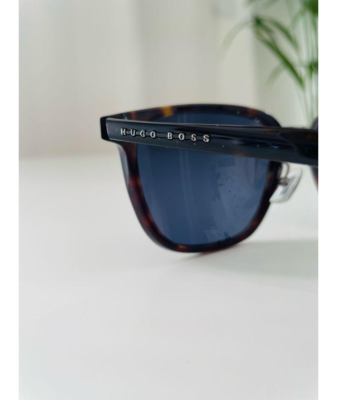 HUGO BOSS Коричневые пластиковые солнцезащитные очки, фото 4