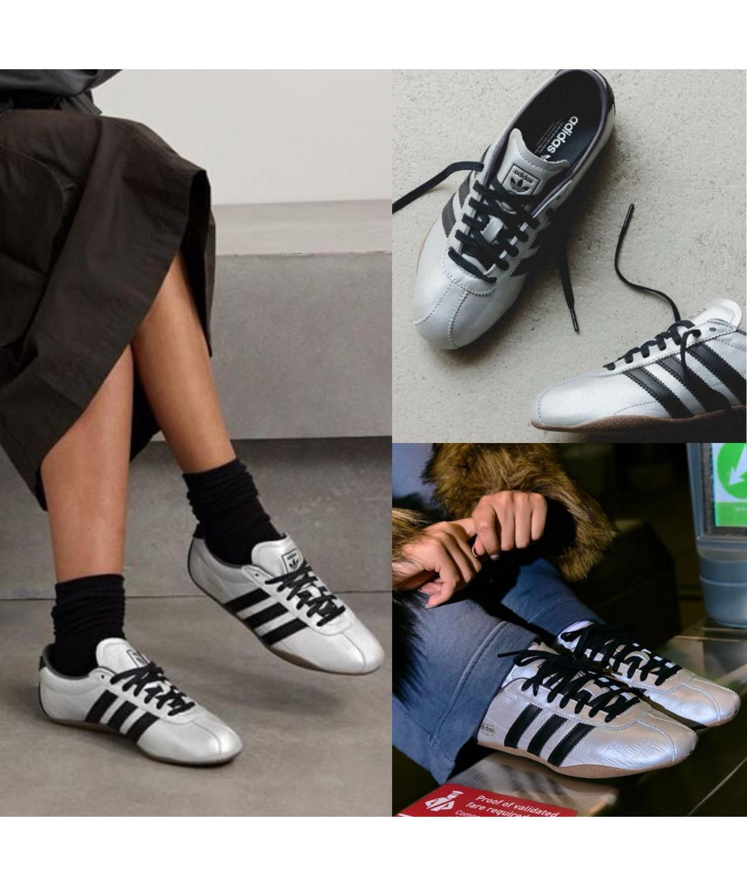 ADIDAS Серебряные кожаные кроссовки, фото 5