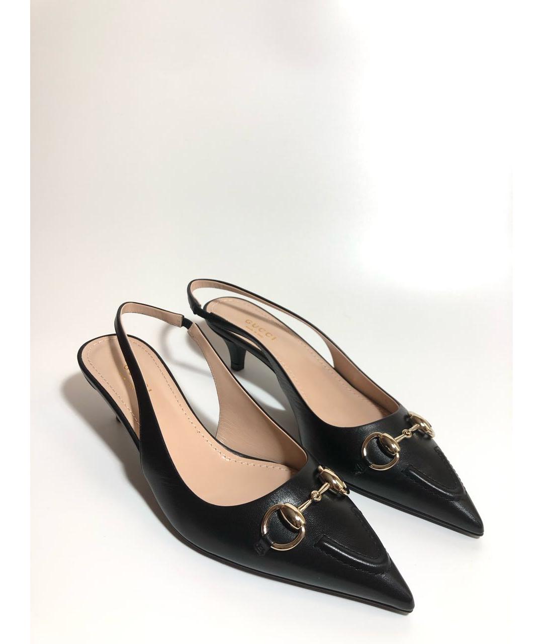 GUCCI Черные кожаные туфли, фото 4