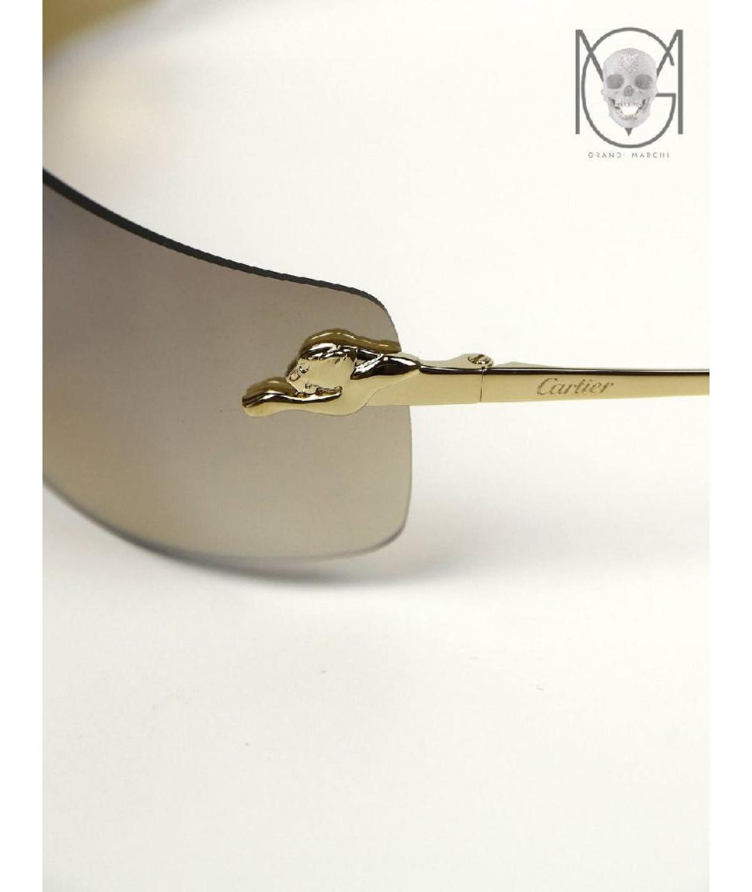 CARTIER Золотые металлические солнцезащитные очки, фото 3