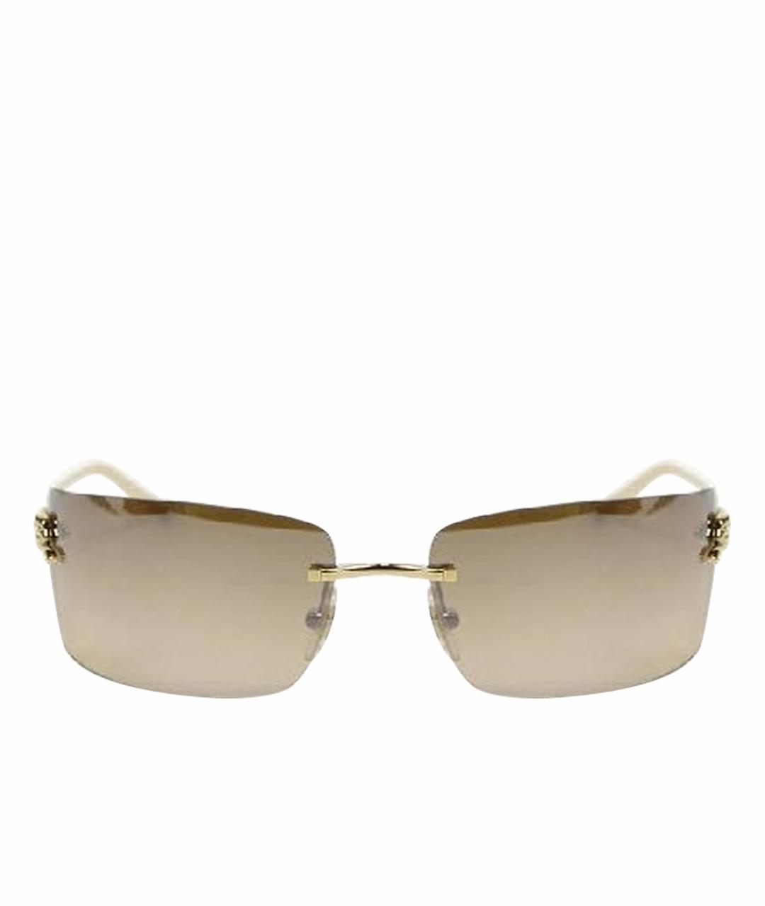CARTIER Золотые металлические солнцезащитные очки, фото 1