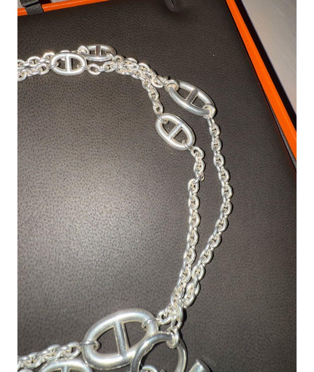 HERMES Серебряное серебряное колье, фото 3