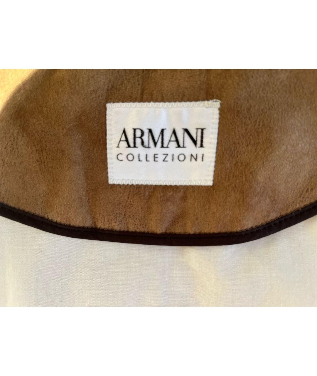 ARMANI COLLEZIONI Бежевая полиэстеровая куртка, фото 3