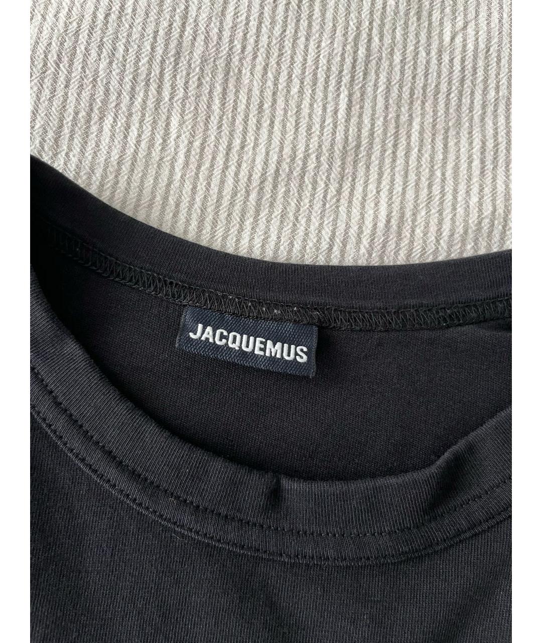 JACQUEMUS Черная хлопковая футболка, фото 2