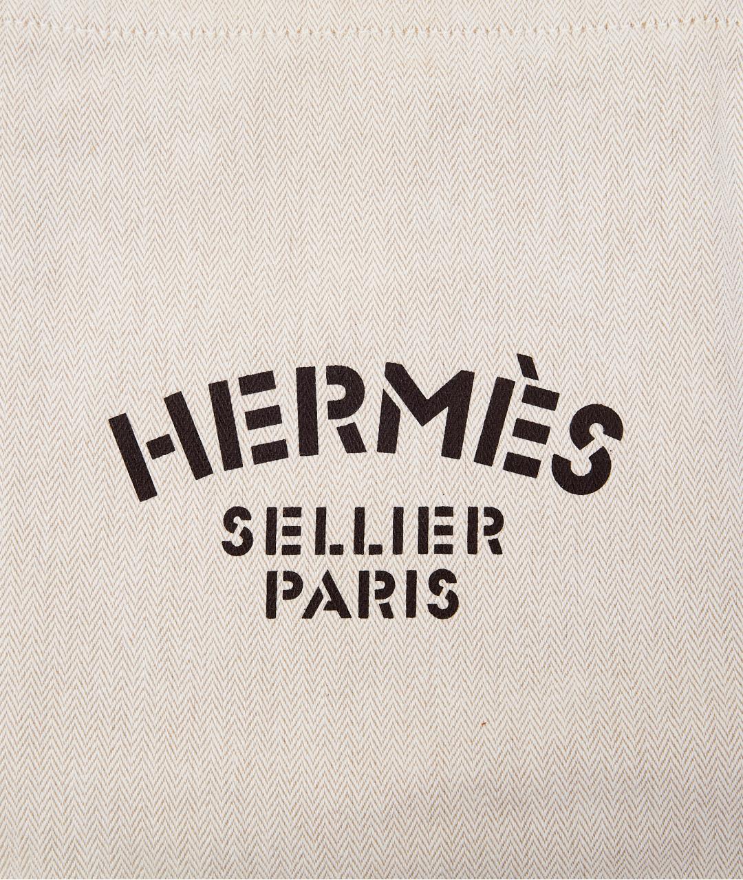 HERMES Бежевая тканевая сумка через плечо, фото 2