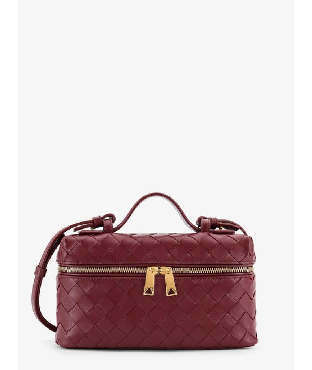 BOTTEGA VENETA Бордовая кожаная сумка через плечо, фото 4