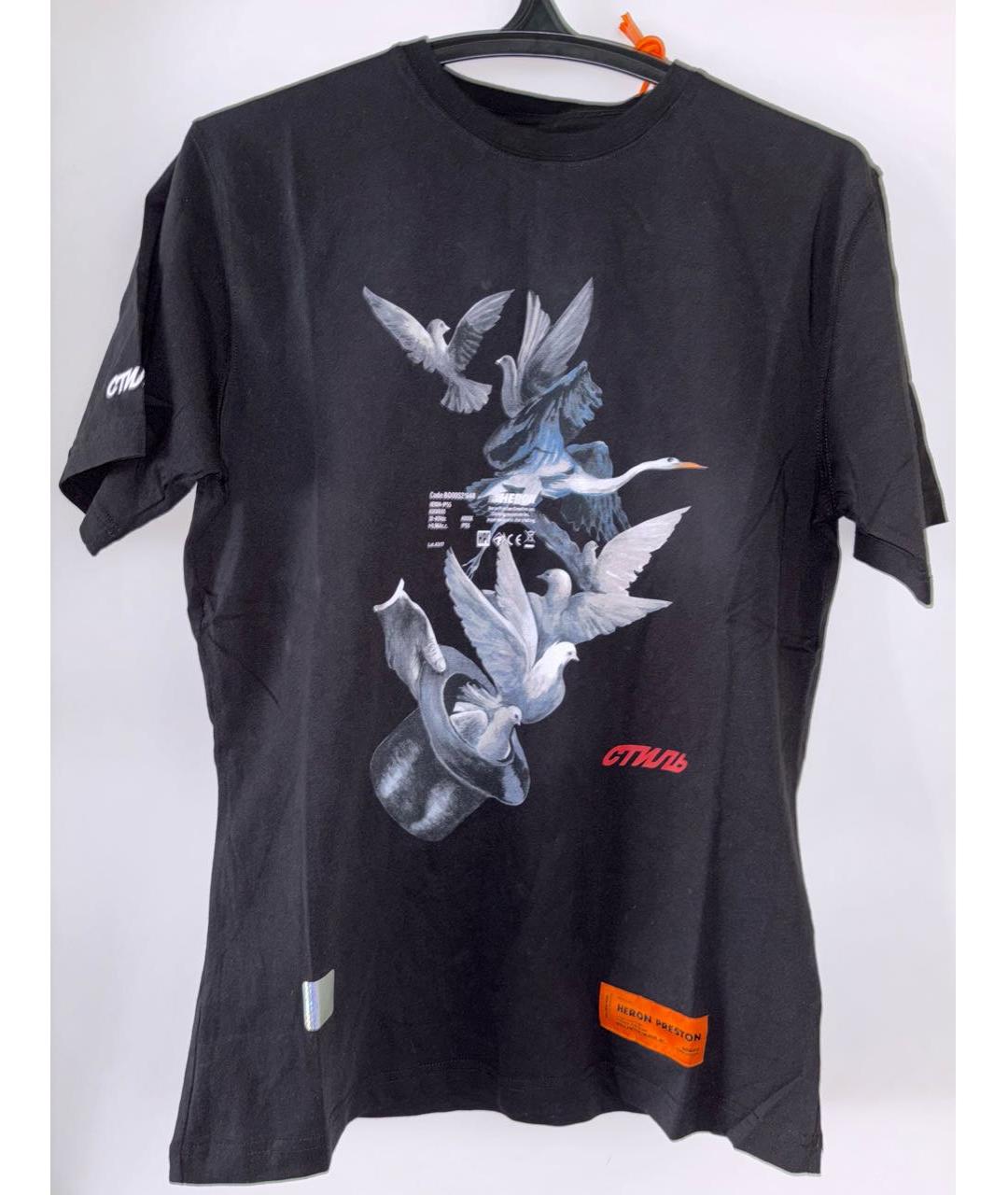 HERON PRESTON Черная хлопковая футболка, фото 9