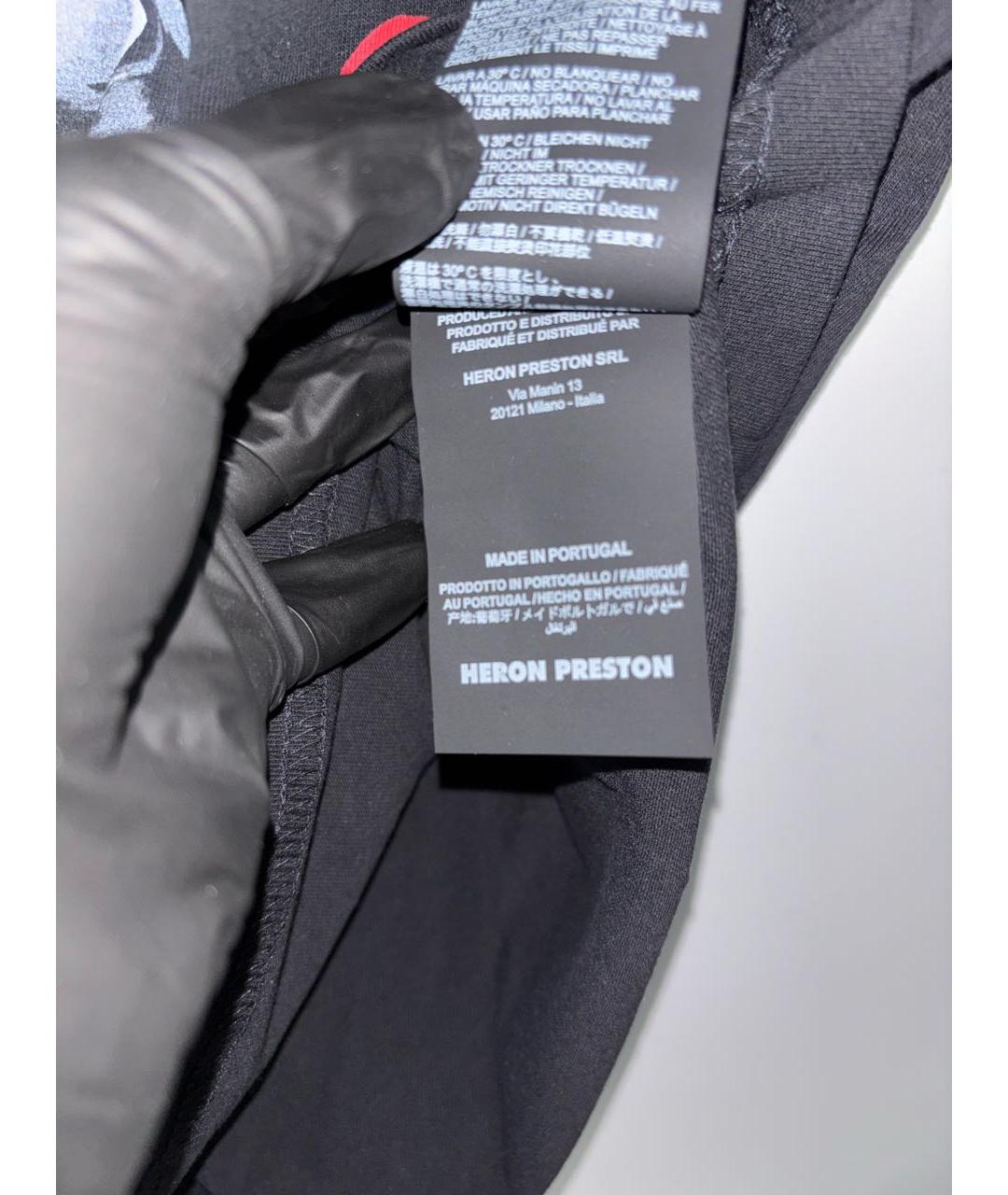 HERON PRESTON Черная хлопковая футболка, фото 5