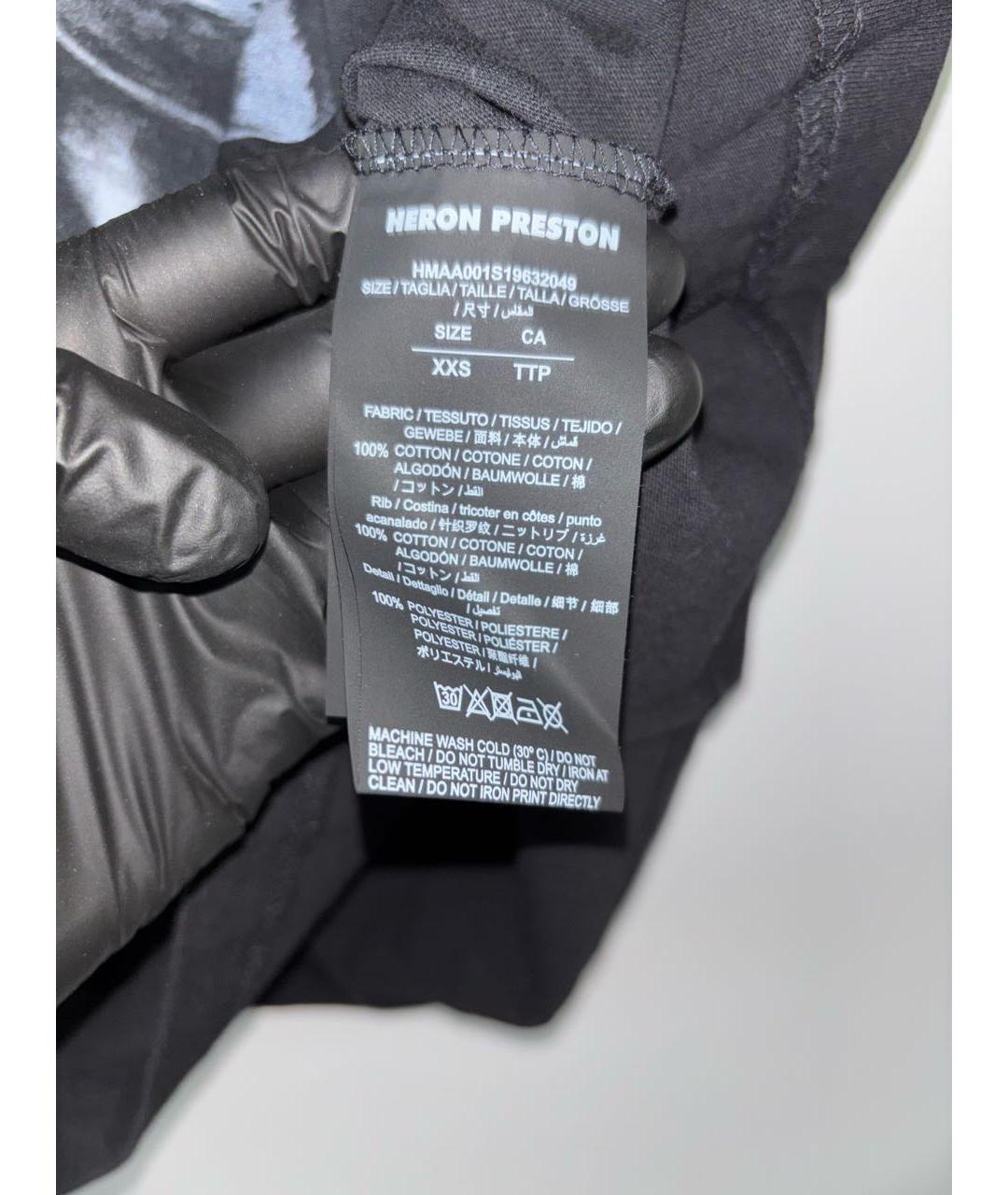 HERON PRESTON Черная хлопковая футболка, фото 4