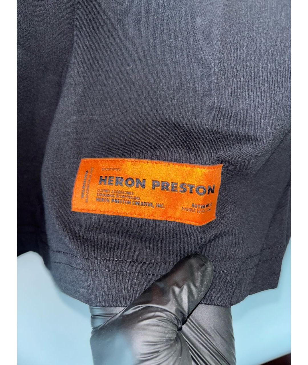 HERON PRESTON Черная хлопковая футболка, фото 8