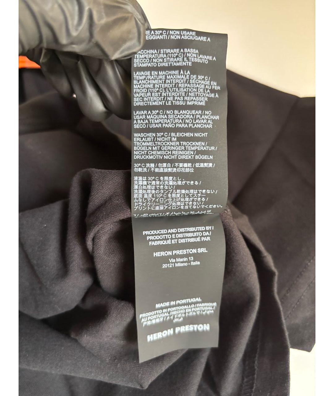 HERON PRESTON Черная хлопковая футболка, фото 8