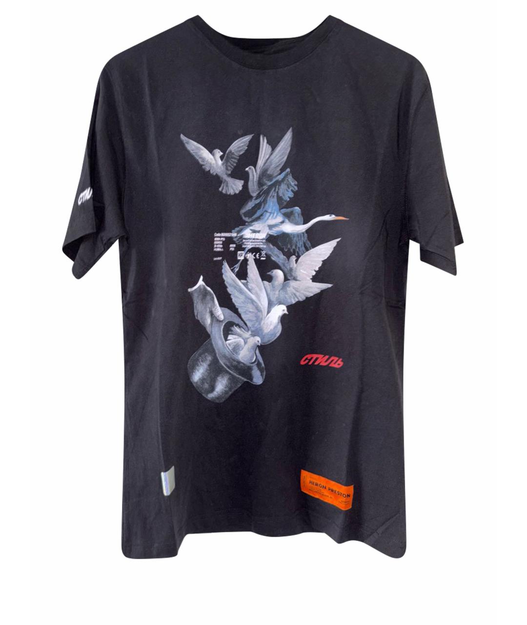 HERON PRESTON Черная хлопковая футболка, фото 1