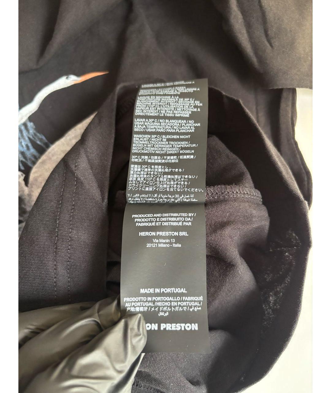 HERON PRESTON Черная хлопковая футболка, фото 8