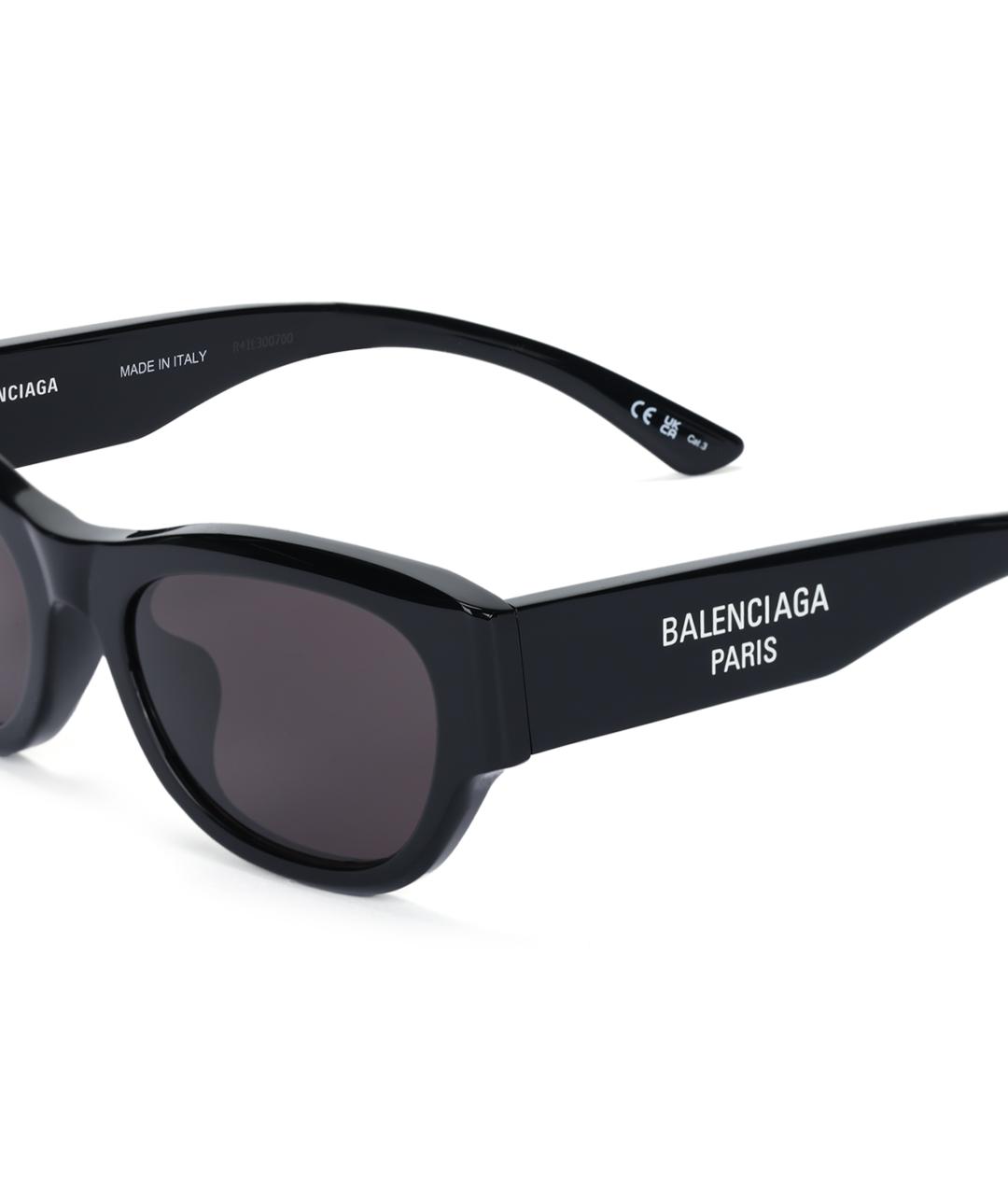 BALENCIAGA Черные пластиковые солнцезащитные очки, фото 4