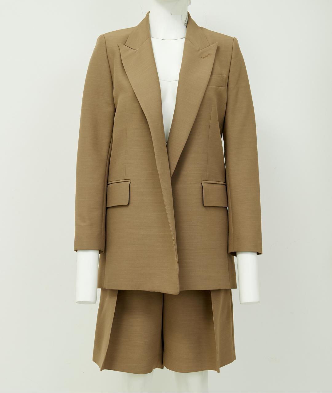 AMI Бежевый вискозный костюм с брюками, фото 9