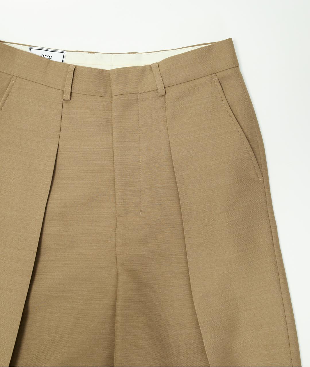 AMI Бежевый вискозный костюм с брюками, фото 3