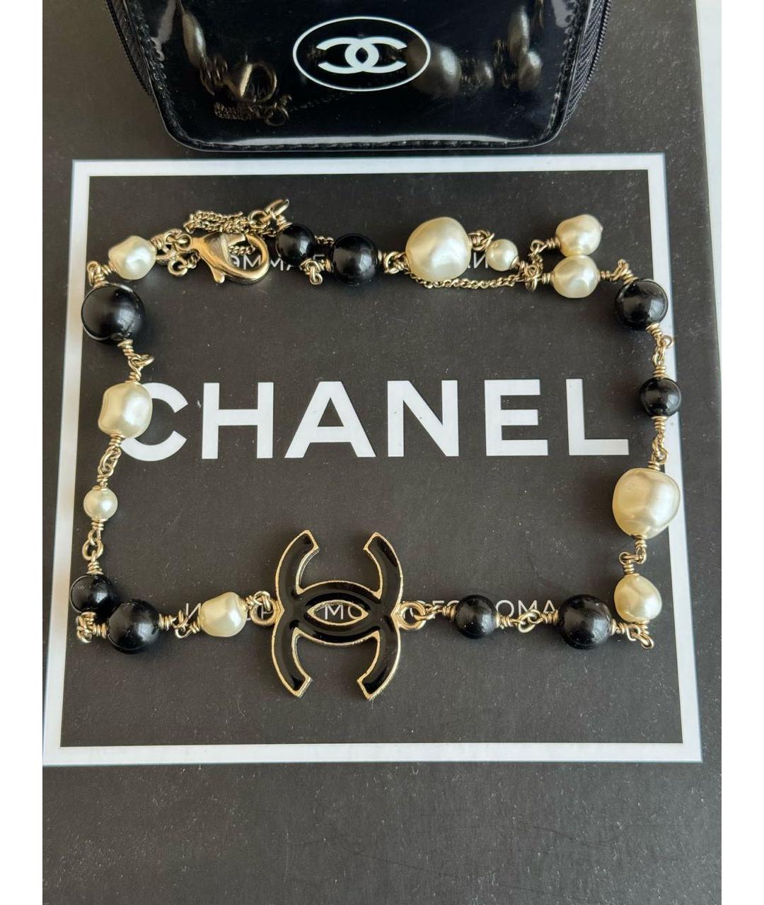 CHANEL Черное металлическое колье, фото 6